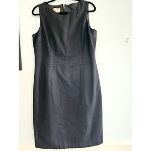 Talbots Stretch Cotton Sheath Dress Women's Size 12 Black Sleeveless